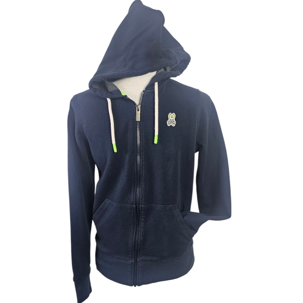 Psycho Bunny Navy Blue Zip Up Hoodie Size XXS